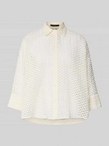 Bluzka koszulowa o kroju relaxed fit z półprzezroczystego materiału Windsor biała damska EAN 30101720