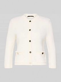 Kurtka z dzianiny z listwą guzikową Windsor biała damska EAN 30100589