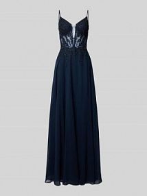 Sukienka wieczorowa z dekoltem w kształcie serca luxuar niebieska EAN 9272-P