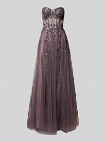 Sukienka wieczorowa z odkrytymi ramionami luxuar szara EAN 9269-P