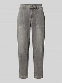 Jeansy o kroju barrel fit z wpuszczanymi kieszeniami Buena Vista szare damskie EAN 2512-B5959