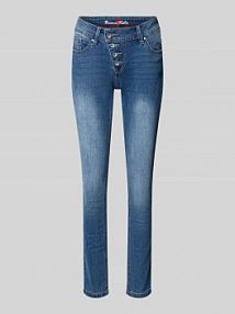 Jeansy o kroju straight fit z zapięciem na guzik model Malibu Buena Vista niebieskie damskie EAN 2511-B5826