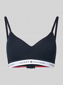 Biustonosz typu bralette z mieszanki bawełny i modalu Tommy Hilfiger niebieski EAN UW0UW06441