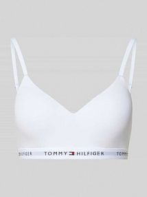 Biustonosz typu bralette z mieszanki bawełny i modalu Tommy Hilfiger biały EAN UW0UW06441