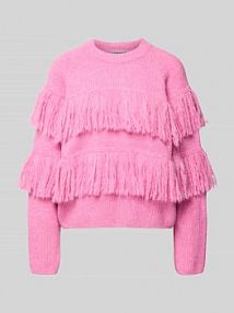 Sweter z dzianiny o kroju relaxed fit z dodatkiem wełny Model 'JOHNS' Essentiel Antwerp różowy damski EAN Johns