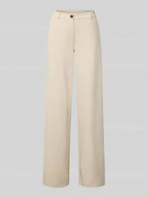 Spodnie materiałowe o szerokim kroju z dodatkiem wiskozy model Nanni FREE/QUENT beżowe damskie EAN 200632