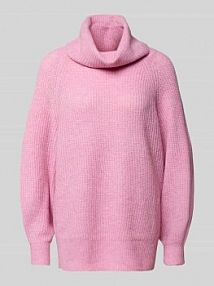 Sweter z golfem w kroju loose fit z dodatkiem wełny Model 'WHITNEY' Only fioletowy damski EAN 15353187