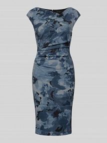 Sukienka o kroju slim fit z krótkim rękawem Swing niebieska EAN 5AK10900