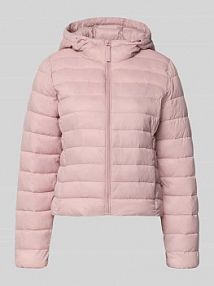 Kurtka pikowana o kroju regular fit z kapturem model „TAHIA” Only różowa damska EAN 15352020
