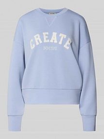 Bluza z mieszanki wiskozy z okrągłym dekoltem model CELLI MOS MOSH niebieska damska EAN 168550