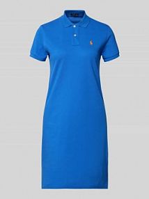 Sukienka mini o kroju regular fit z wyhaftowanym logo model Polo Polo Ralph Lauren niebieska EAN 211799490