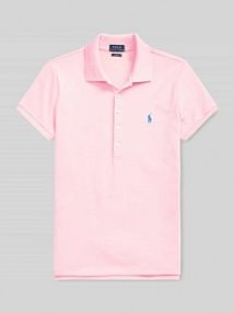 Koszulka polo o kroju slim fit z mieszanki bawełny Polo Ralph Lauren różowa damska EAN 211870245