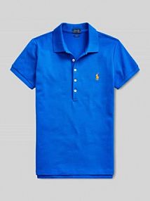 Koszulka polo o kroju slim fit z mieszanki bawełny Polo Ralph Lauren niebieska damska EAN 211870245