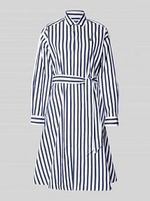 Sukienka koszulowa taliowana z czystej bawełny Polo Ralph Lauren granatowa EAN 211891428