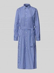 Sukienka koszulowa z wiązanym paskiem Polo Ralph Lauren granatowa EAN 211891430