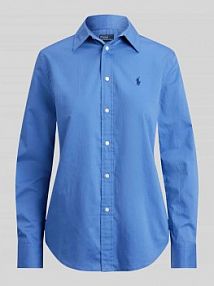Bluzka koszulowa o kroju slim fit z czystej bawełny Polo Ralph Lauren niebieska damska EAN 211A92177