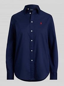 Bluzka koszulowa o kroju slim fit z czystej bawełny Polo Ralph Lauren niebieska damska EAN 211A92177