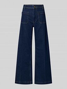 Jeansy o rozkloszowanym kroju z wpuszczanymi kieszeniami Polo Ralph Lauren niebieskie damskie EAN 211977962