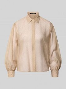 Bluzka koszulowa z marszczeniami LUISA CERANO beżowa damska EAN 238657 3805