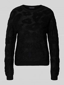 Sweter z dzianiny z okrągłym dekoltem LUISA CERANO czarny damski EAN 138738 5923