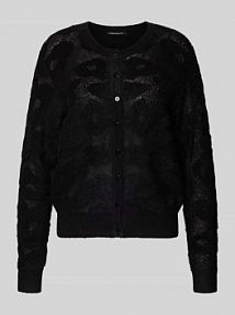 Kurtka z dzianiny z listwą guzikową LUISA CERANO czarna damska EAN 438160 5923