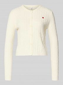 Kardigan o kroju Shaped Fit z mieszanki wiskozy Model „KATIA” Only biały EAN 15360594