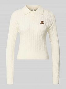 Koszulka polo o kroju slim fit z Mieszanka wiskozy Model 'KATIA' Only biała damska EAN 15360562