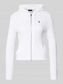 Kardigan rozpinany o kroju regular fit z zamkiem błyskawicznym Polo Ralph Lauren biała damska EAN 211959124