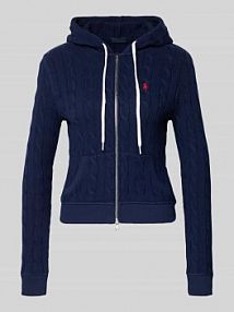 Kardigan rozpinany o kroju regular fit z zamkiem błyskawicznym Polo Ralph Lauren granatowa damska EAN 211959124