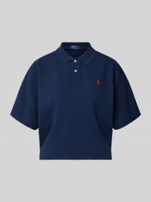 Koszulka polo o pudełkowym kroju z wyhaftowanym logo Polo Ralph Lauren granatowa damska EAN 211A96270