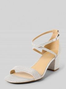 Sandały z fakturowanym wzorem model Serena MICHAEL Michael Kors srebrne EAN 40S2SEMA1D