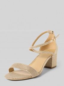 Sandały z fakturowanym wzorem model Serena MICHAEL Michael Kors złote EAN 40S2SEMA1D