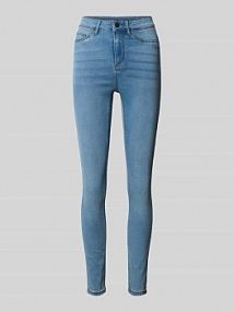 Jeansy z wysokim stanem o kroju skinny fit model CALLIE Noisy May niebieskie damskie EAN 27010813