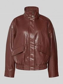 Kurtka o kroju regular fit z imitacji skóry z mieszanki wiskozy model JULIA Only brązowa damska EAN 15373024