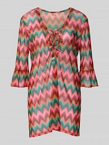 Tunika o kroju oversized z dekoltem w serek model ACELO banana moon pomarańczowa EAN ACELO NALIKATUL