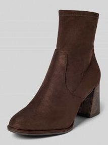 Sztyblety na słupku z efektem wężowej skóry tamaris brązowe damskie EAN 1-25057-43