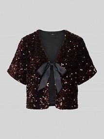 Bluzka z cekinowym obszyciem Zero czarna damska EAN 1010003588