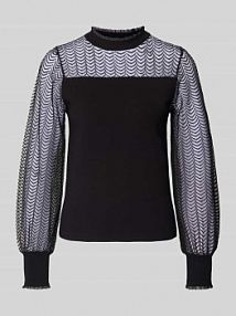 Sweter z dzianiny z mieszanki wiskozy Zero czarny damski EAN 1010003603