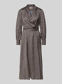 Sukienka koszulowa ze wzorem na całej powierzchni i paskiem RINASCIMENTO czarna EAN CFC0126872003