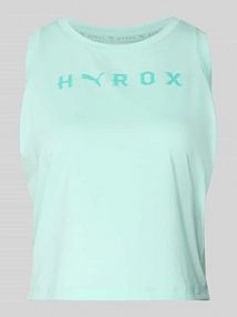 PUMA x HYROX - Top o krótkim kroju z nadrukiem z logo turkusowy damski EAN 527631