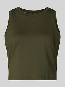 PUMA x HYROX - Krótki top z prążkowanym okrągłym dekoltem oliwkowy damski EAN 528201