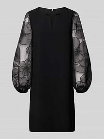 Sukienka mini z bufiastymi rękawami LUISA CERANO czarna EAN 738623 1694