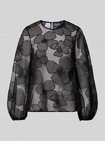 Bluzka z przezroczystego materiału z okrągłym dekoltem LUISA CERANO czarna damska EAN 238637 3804