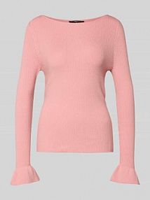 Sweter z dzianiny z dekoltem w łódkę Zero różowy damski EAN 1010003705