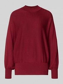 Sweter o kroju relaxed fit z imitacji dzianiny z mieszanki wiskozy Zero czerwony damski EAN 1010003622