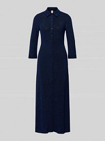 Sukienka koszulowa z rękawem o dł. 3/4 model 'JOHANNA' YAS niebieska EAN 26039265