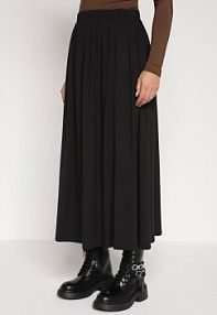 Czarna Bawełniana spódnica o Rozkloszowanym Kroju Tusnara Born2Be