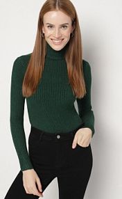 Ciemnozielony golf Oranya Born2Be damski