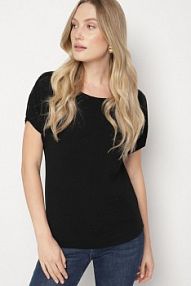 Czarna bluzka z Dzianiny Zdobiona Cyrkoniami Feninea Born2Be damska