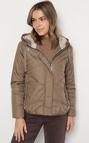 Brązowa Casualowa kurtka z Kapturem i Ozdobnymi Sznurkami Evialinae bh forever damska